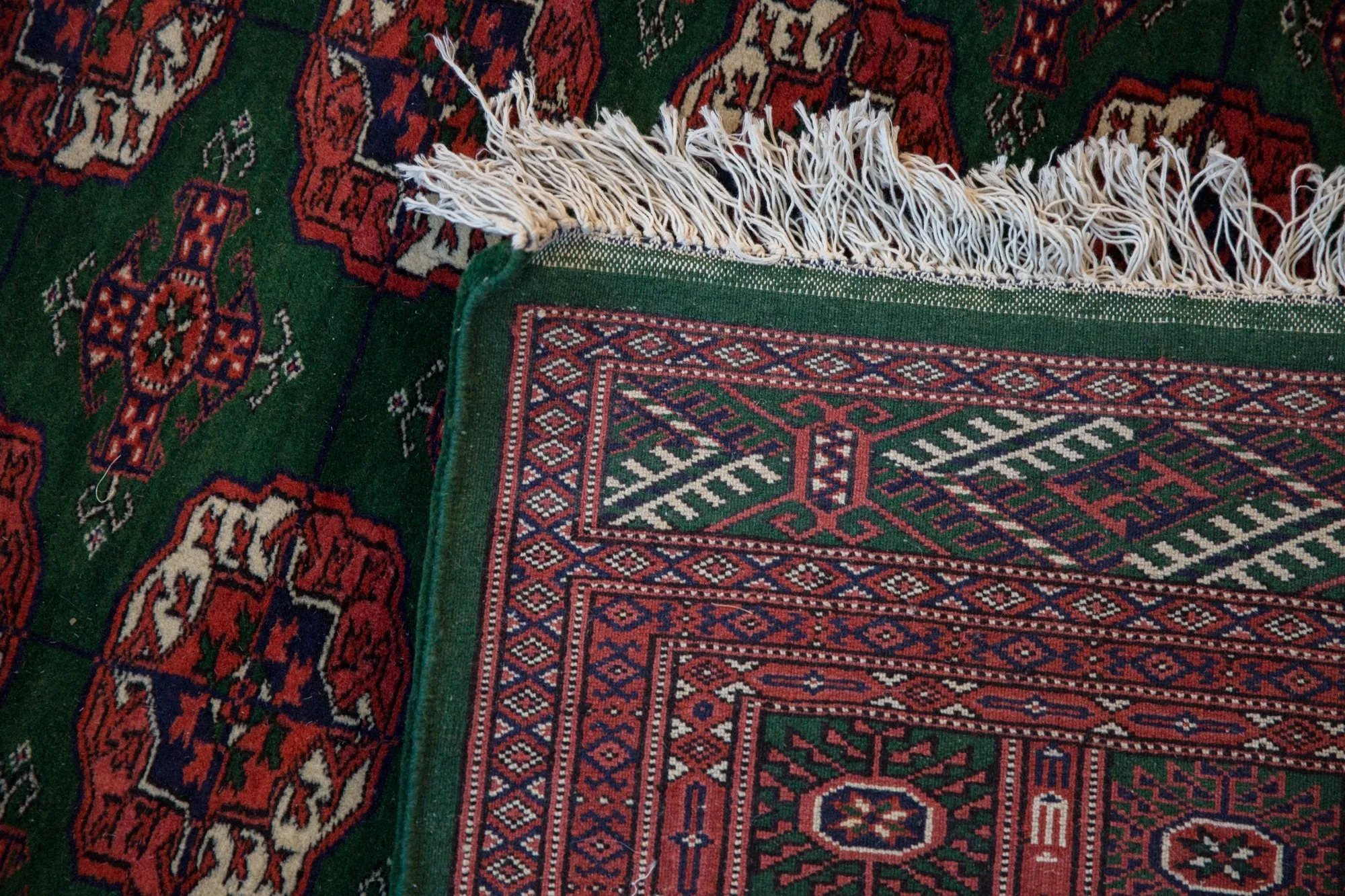 6x6.5 Vintage Fine Pakistani Bokhara Design Square Carpet