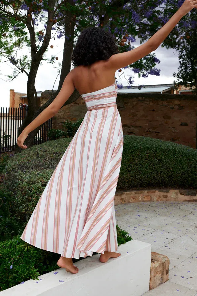 ASTON - Hazel Dress PEONY/ANTIQUE STRIPE