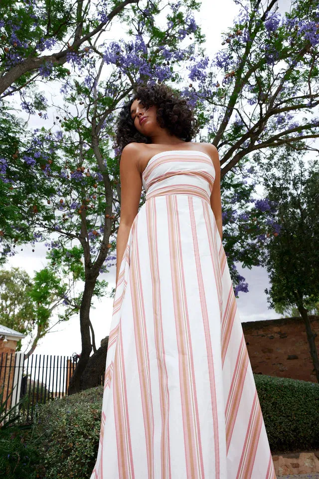 ASTON - Hazel Dress PEONY/ANTIQUE STRIPE