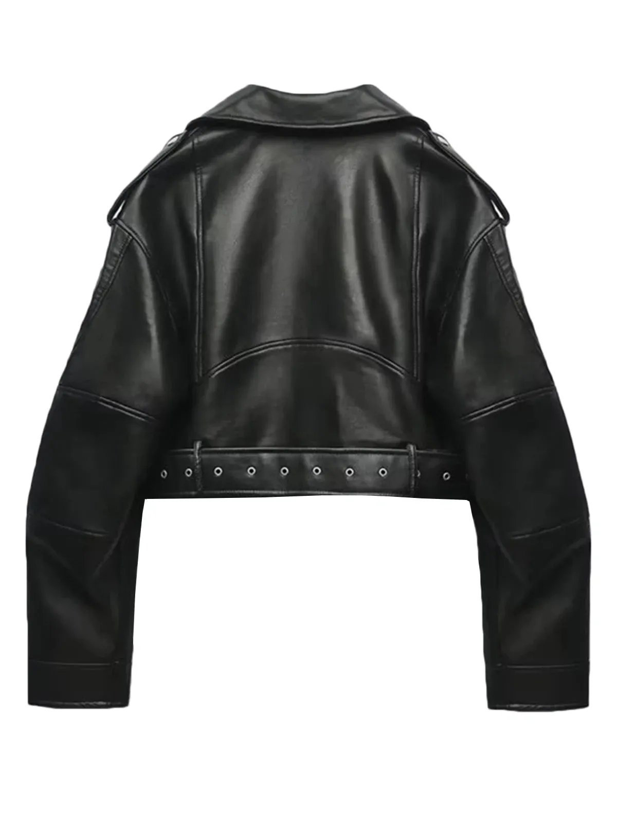 Fitaylor Lady High Street PU Leather Casual Jacket