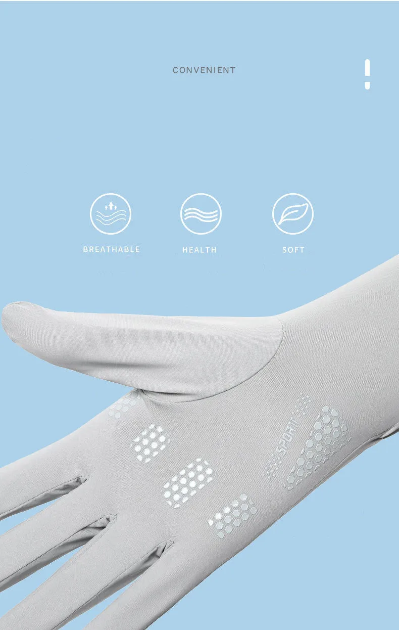 Ice Silk UV Protection Long Sleeve Golf Gloves