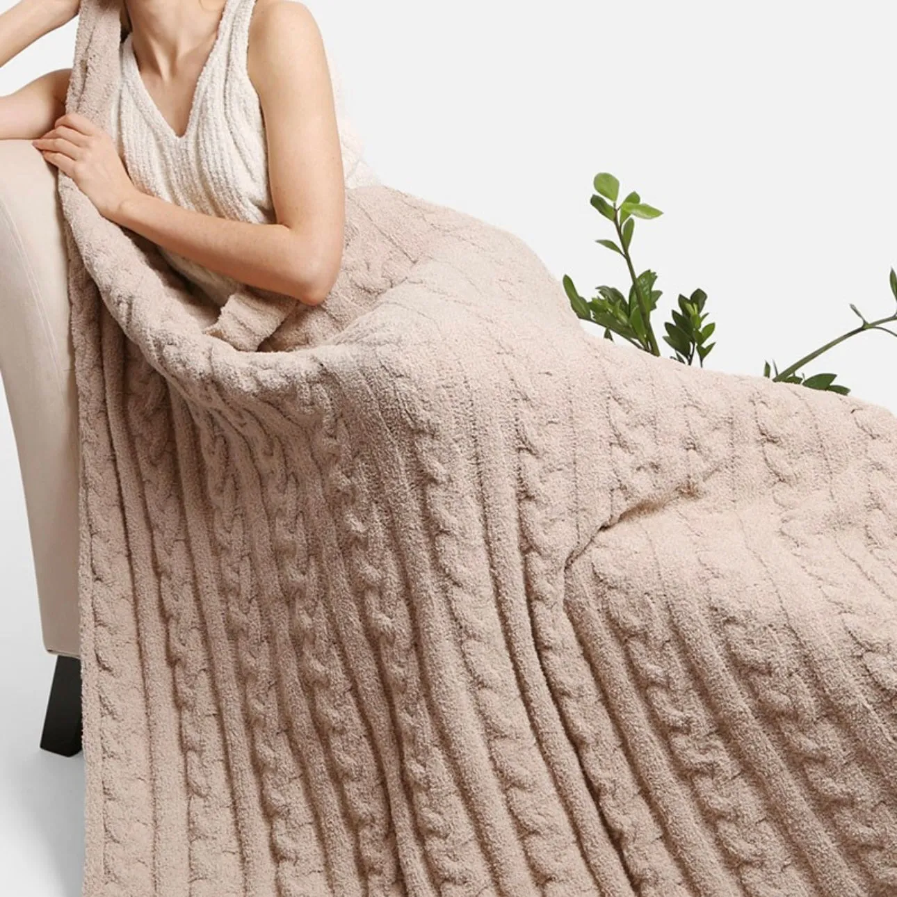 In My Feels Throw Blanket - Beige