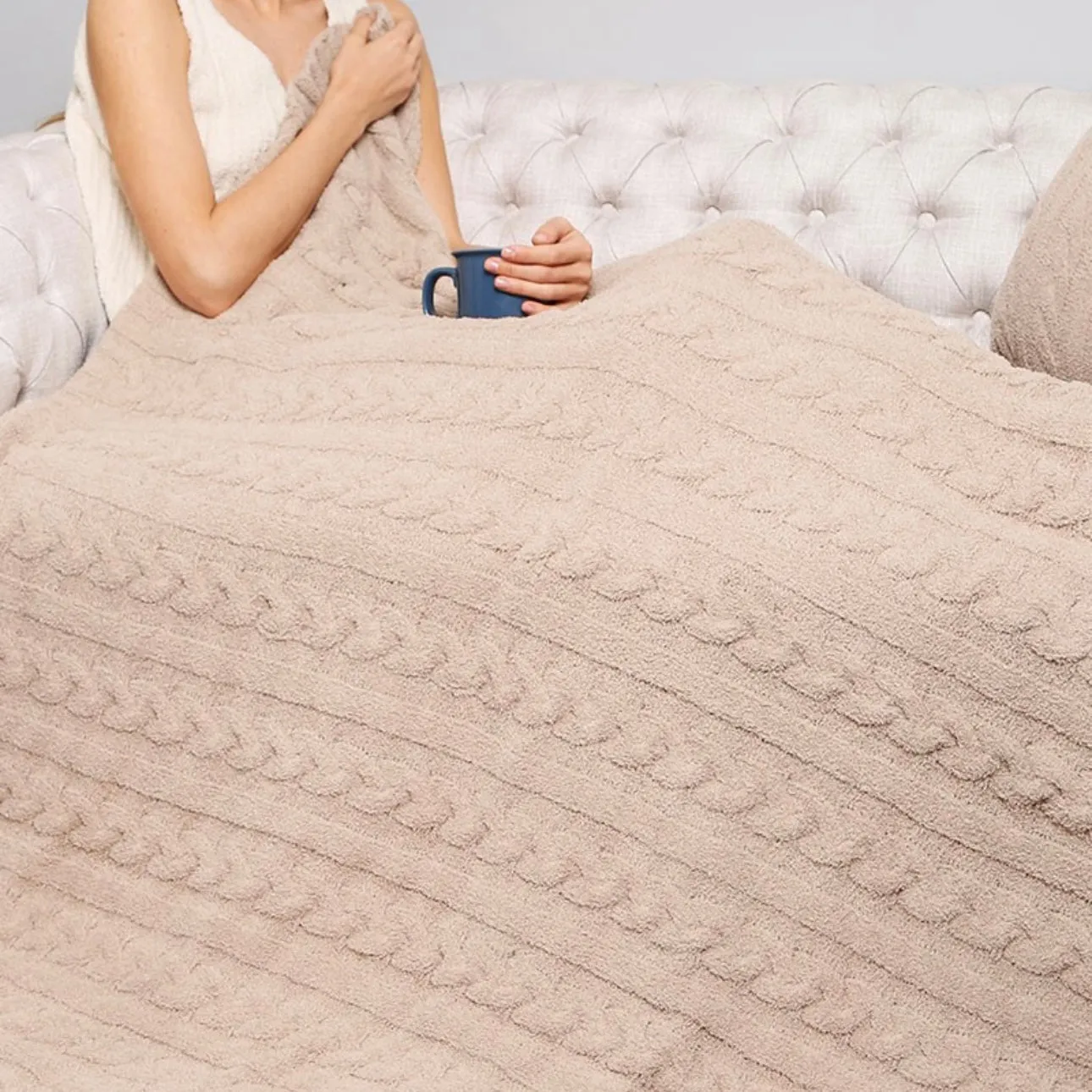 In My Feels Throw Blanket - Beige
