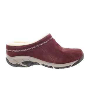 Merrell Encore Ice 4 J003208W Womens Burgundy Wide Suede Clog Flats Shoes