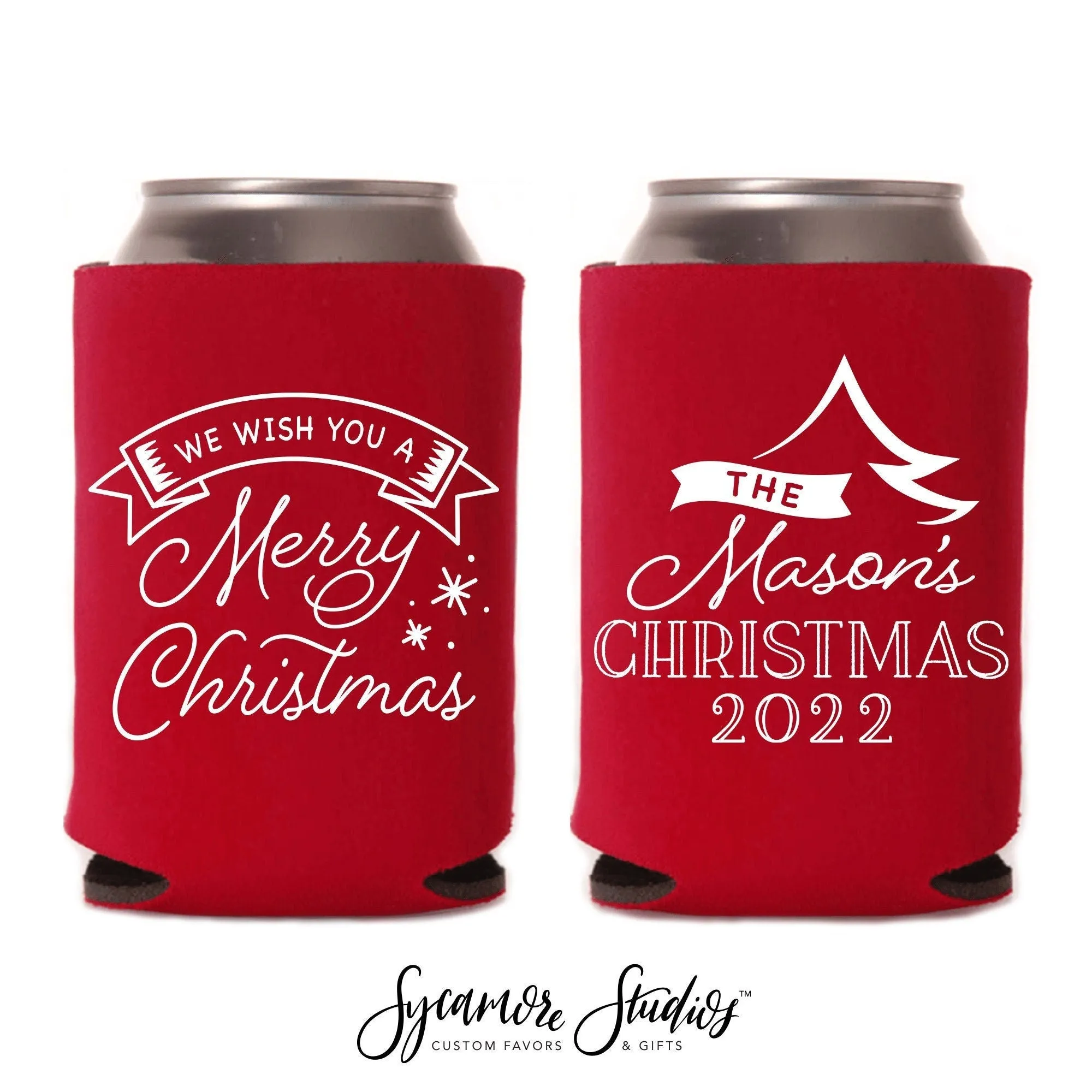 Merry Christmas - Family Party - Holiday Can Cooler #16R