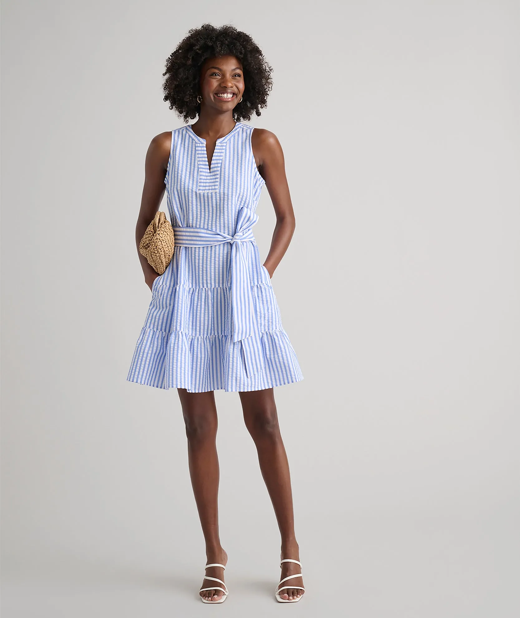 Seersucker Tiered Roxanna Dress