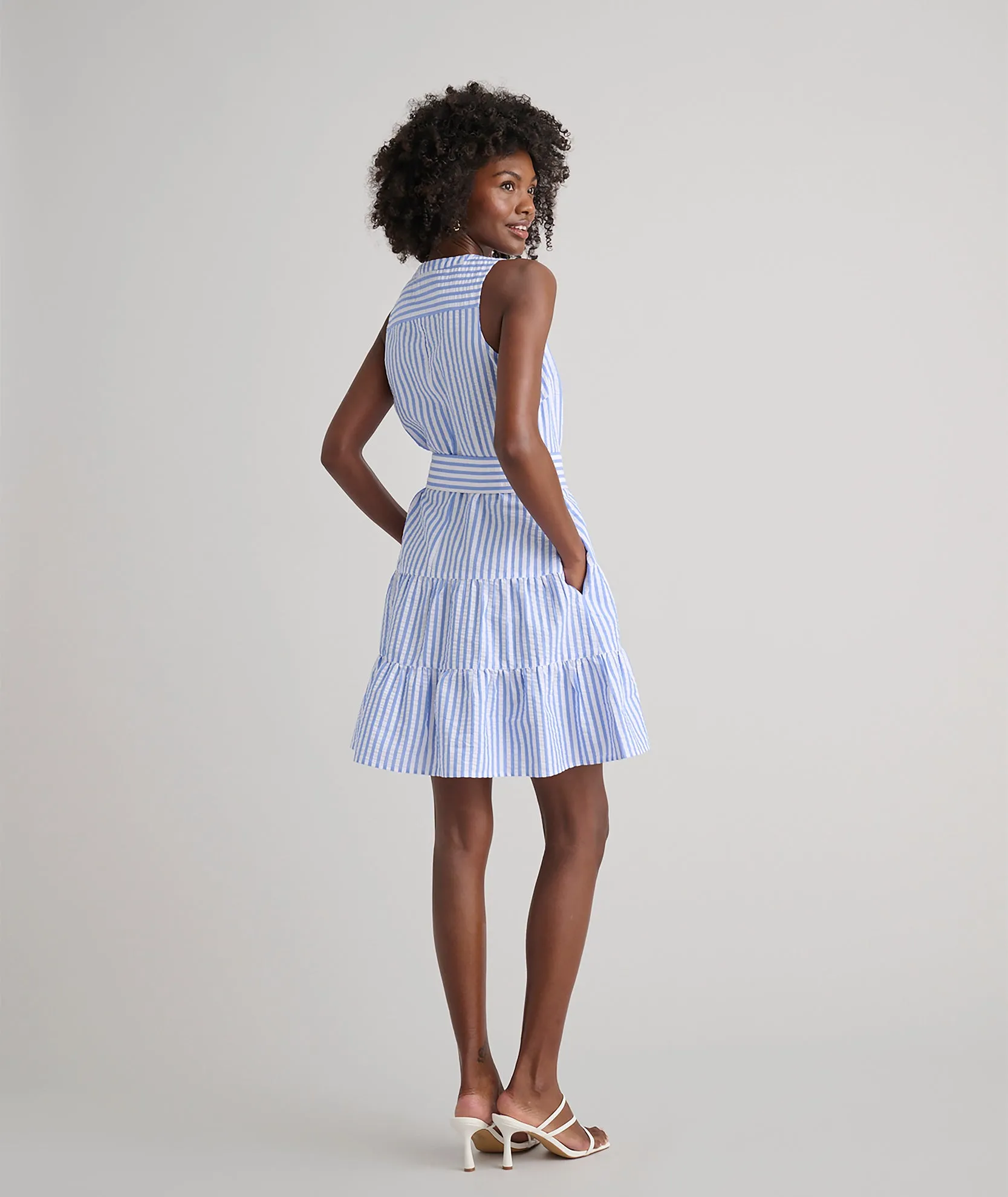 Seersucker Tiered Roxanna Dress