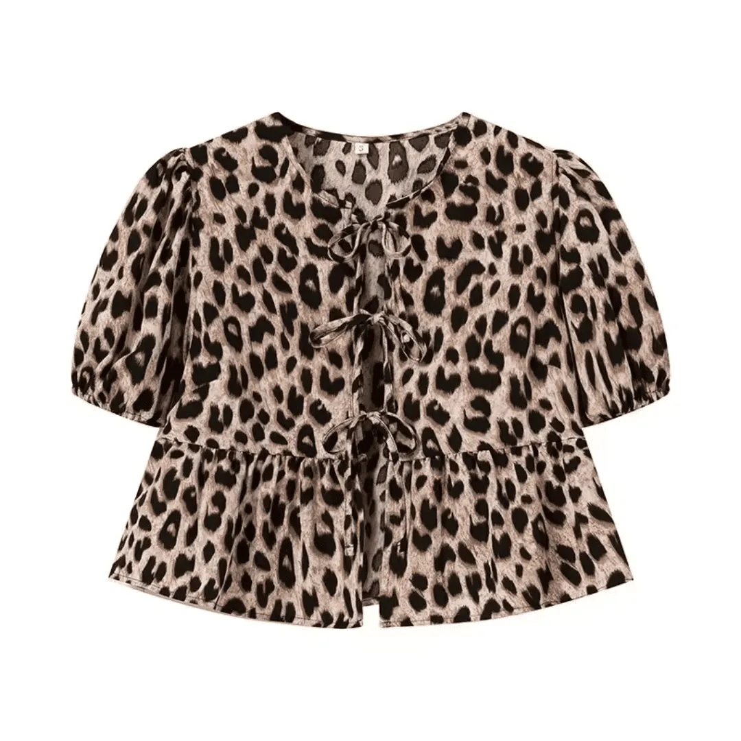 Tie-Front Peplum Blouse
