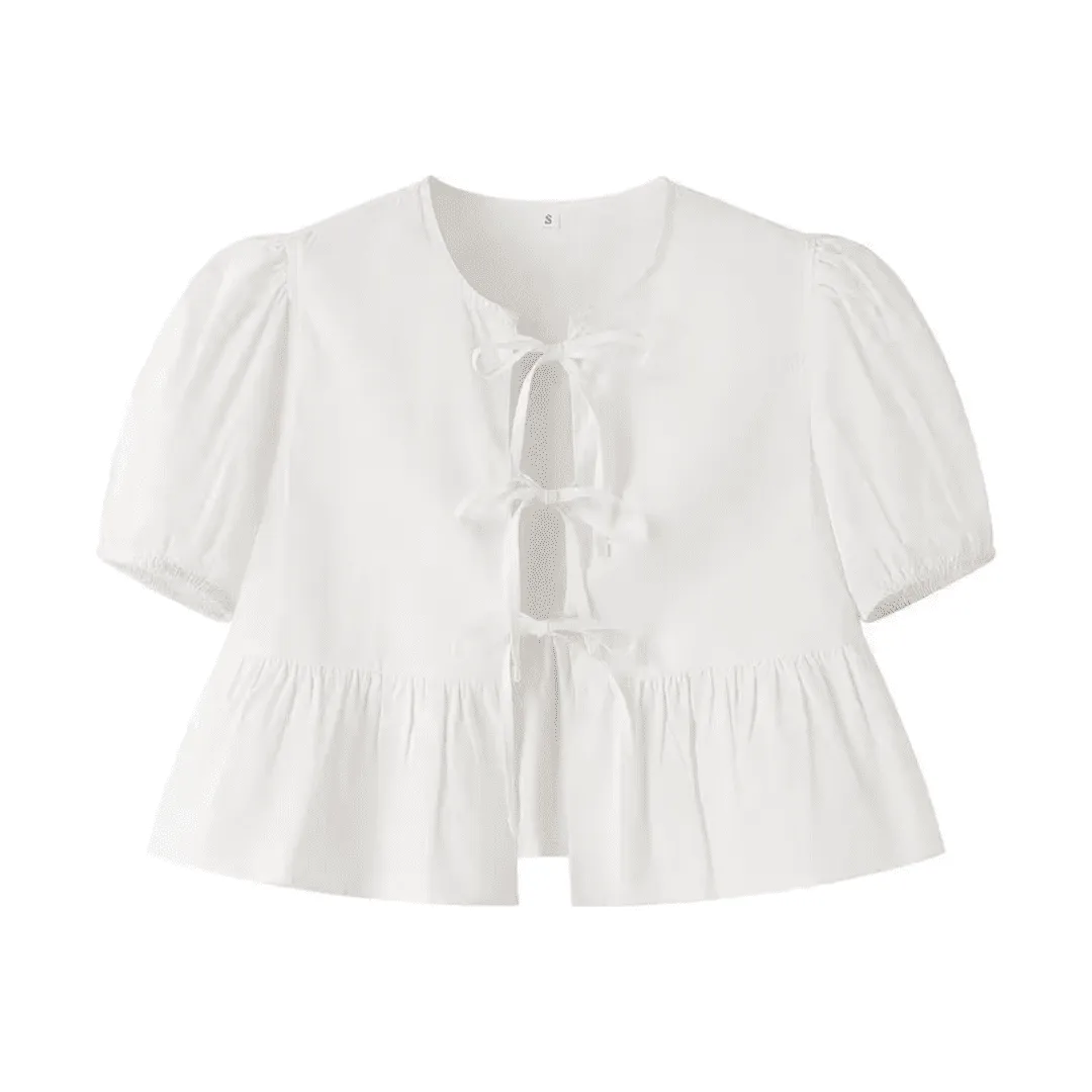 Tie-Front Peplum Blouse