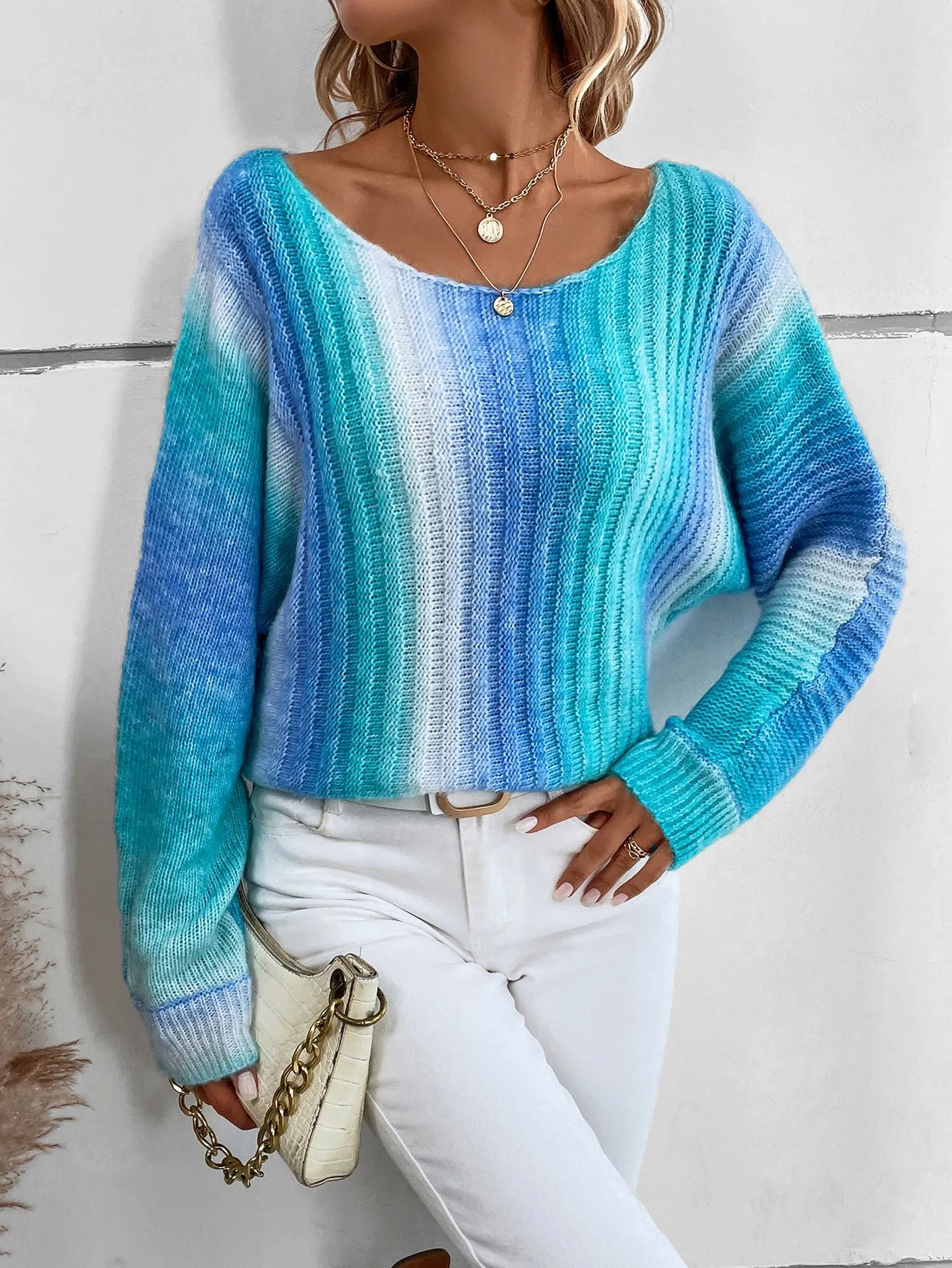 Turquoise Rush Ombre Sweater