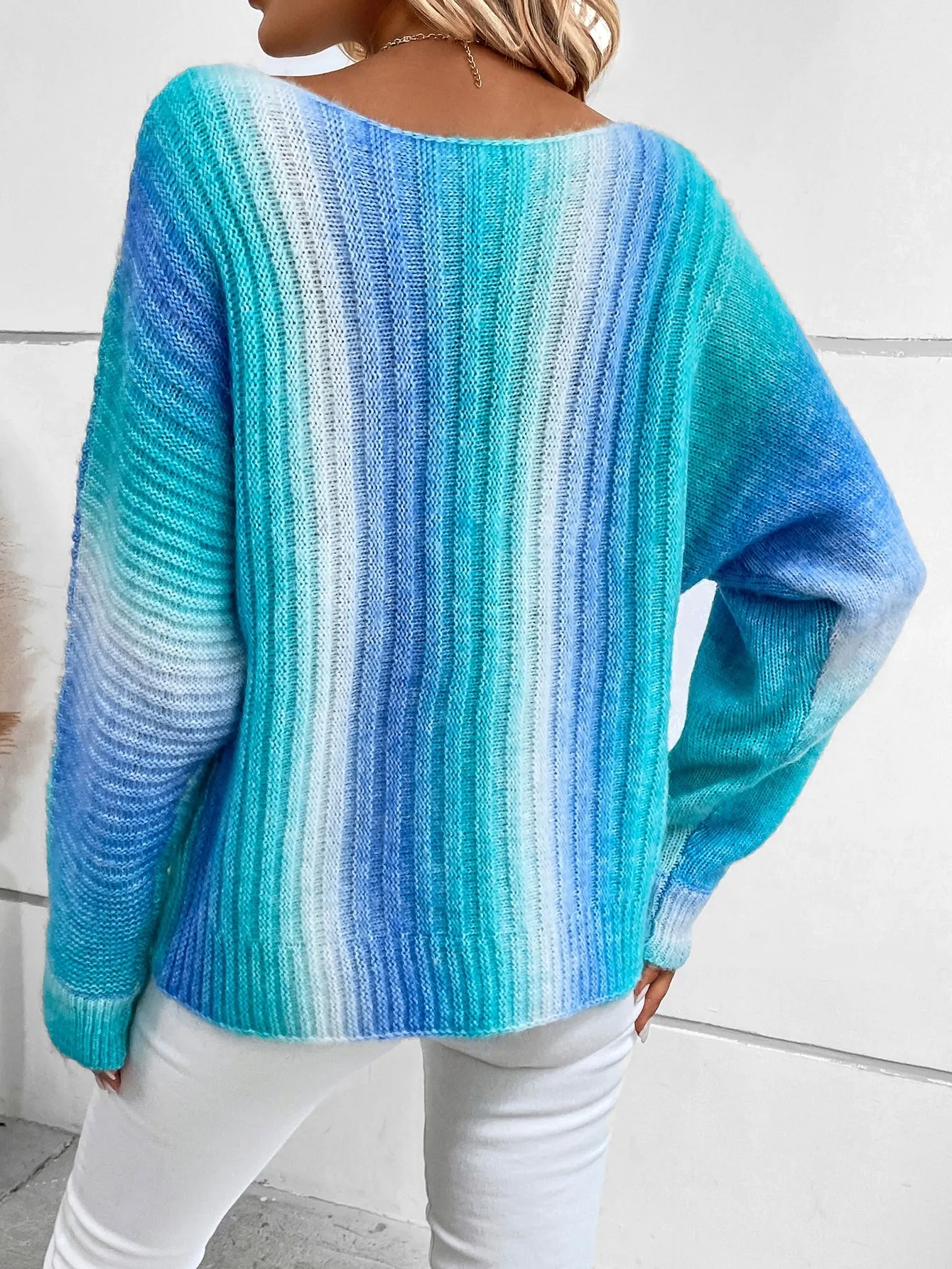 Turquoise Rush Ombre Sweater