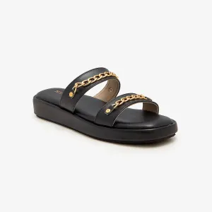 Women's Chain-Strap Slides