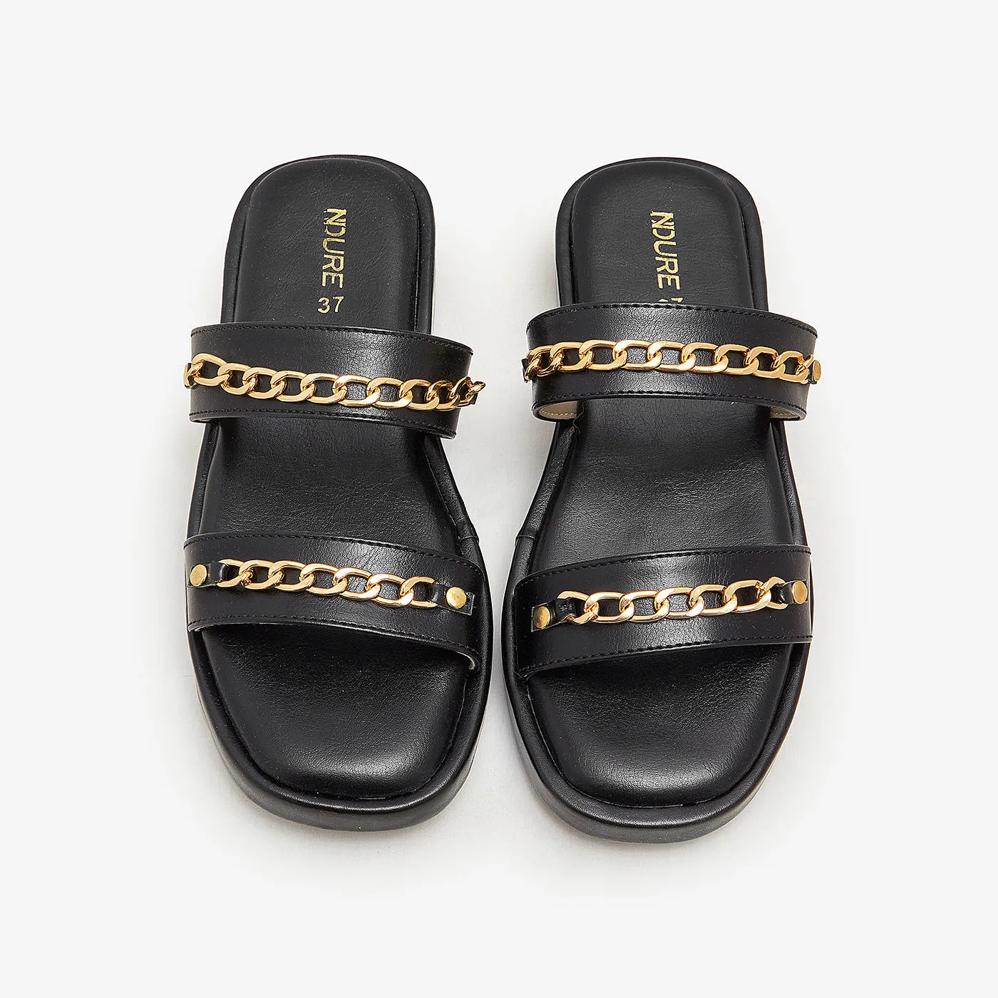 Women's Chain-Strap Slides