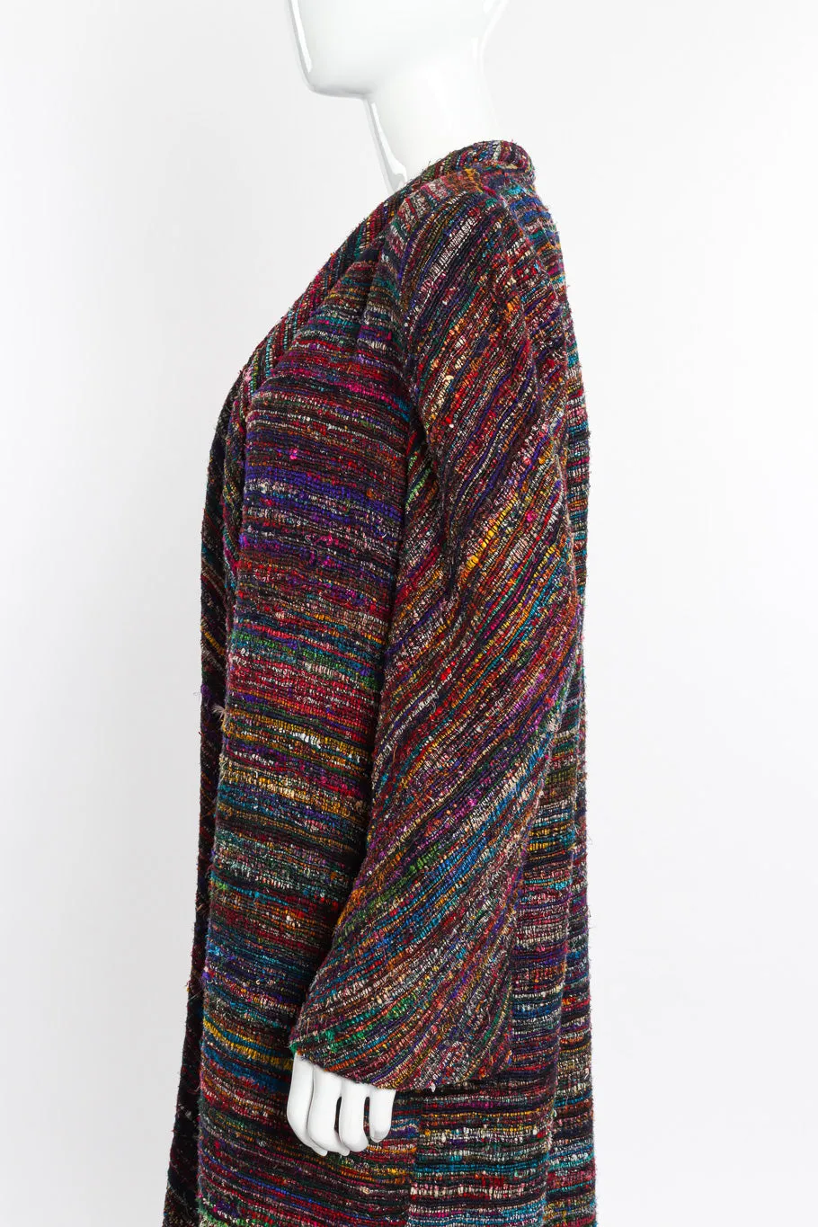 Woven Stripe Duster Coat